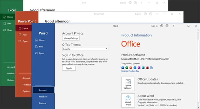 Captura de pantalla de Microsoft Office 2021 Professional Plus Captura de pantalla de Microsoft Office 2021 Professional Plus