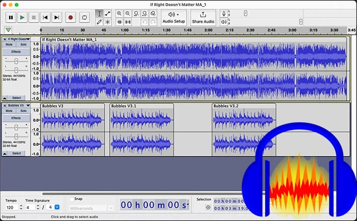 Interfaz de Audacity 2