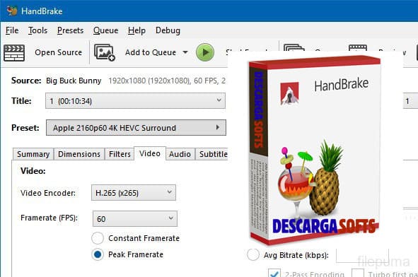 Interfaz de HandBrake 2 Interfaz de HandBrake 2