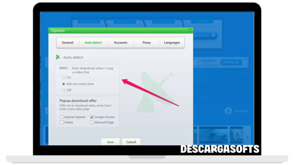 Captura de pantalla de ByClick Downloader 1