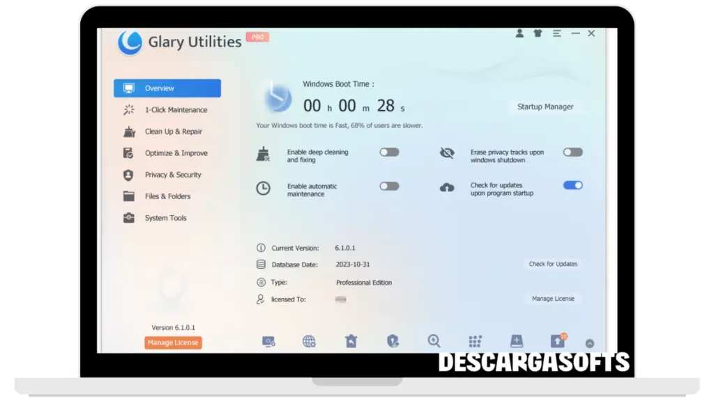 Captura de pantalla de Glary Utilities Pro 2