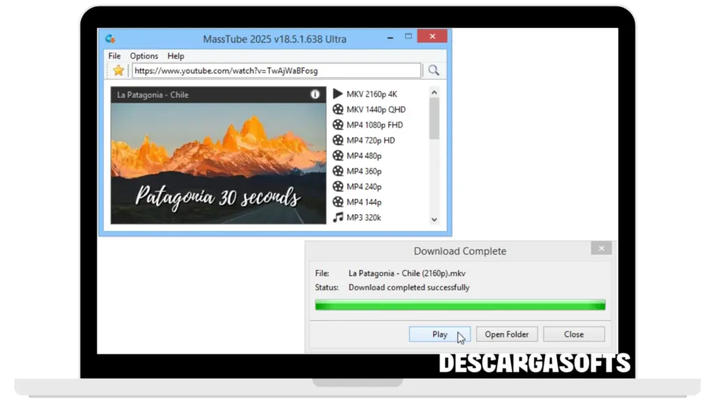 Captura de pantalla de MassTube Plus 2