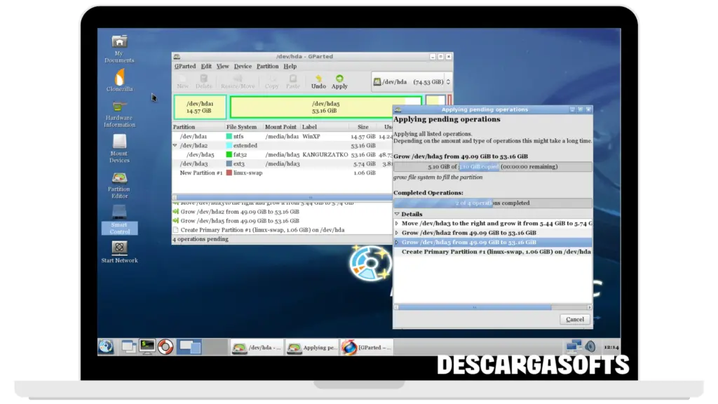 Captura de pantalla de Parted Magic 2