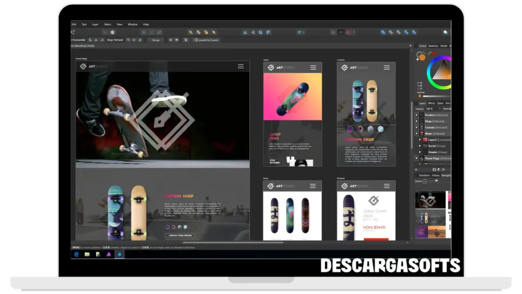 Captura de pantalla de Serif Affinity Designer 1