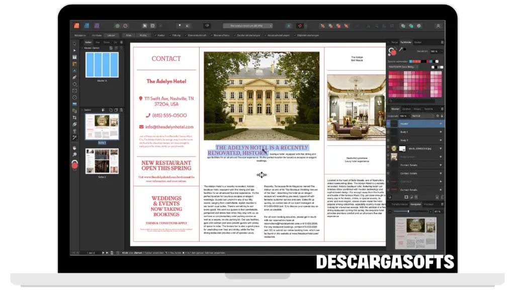 Captura de pantalla de Serif Affinity Publisher 2