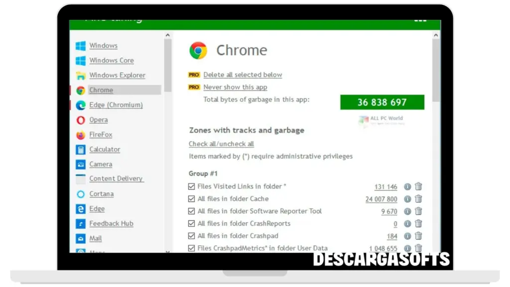Captura de pantalla de Wipe Professional 2