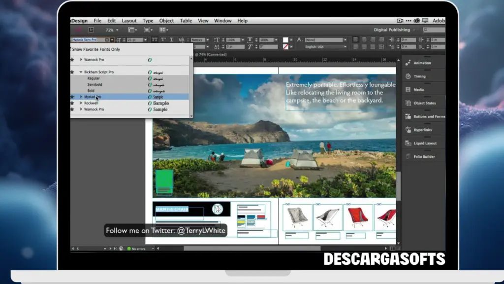 Captura de pantalla de Adobe InDesign 1
