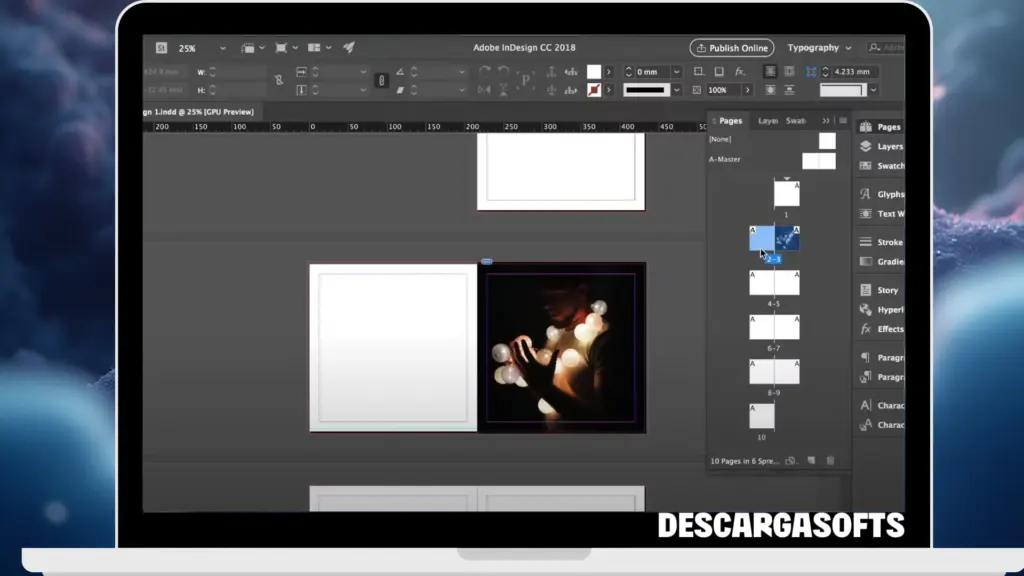 Captura de pantalla de Adobe InDesign 2