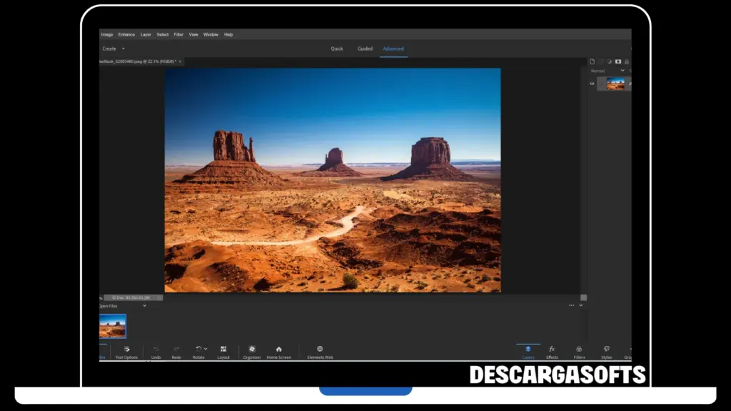 Captura de pantalla de Adobe Photoshop Elements 2