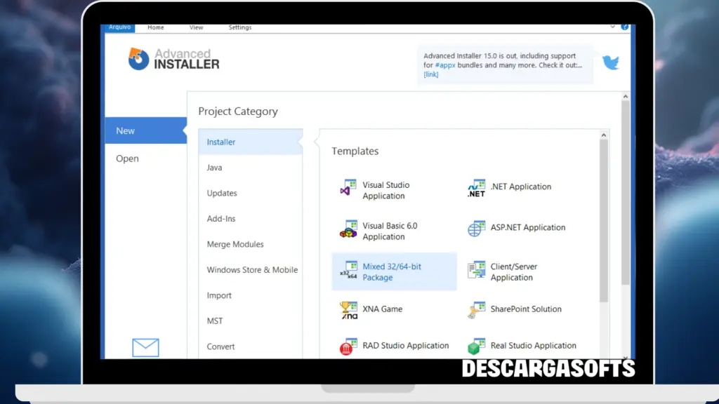 Captura de pantalla de Advanced Installer Architect 1 Captura de pantalla de Advanced Installer Architect 1
