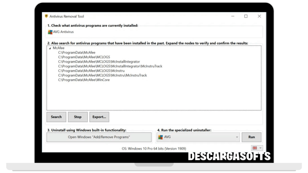 Captura de pantalla de Antivirus Removal Tool 2 Captura de pantalla de Antivirus Removal Tool 2