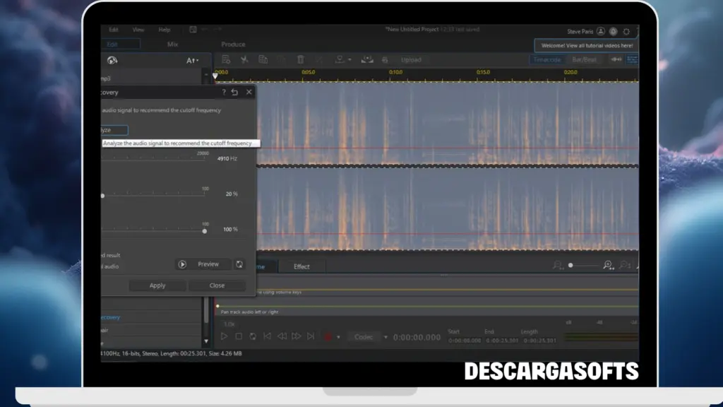 Captura de pantalla de CyberLink AudioDirector Ultra 1 Captura de pantalla de CyberLink AudioDirector Ultra 1