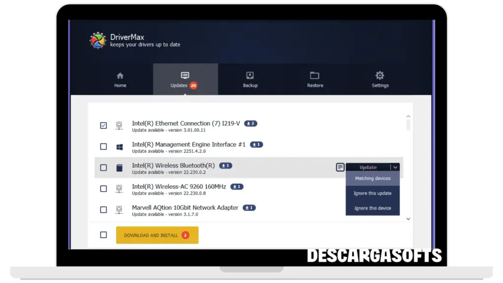 Captura de pantalla de DriverMax Pro 2