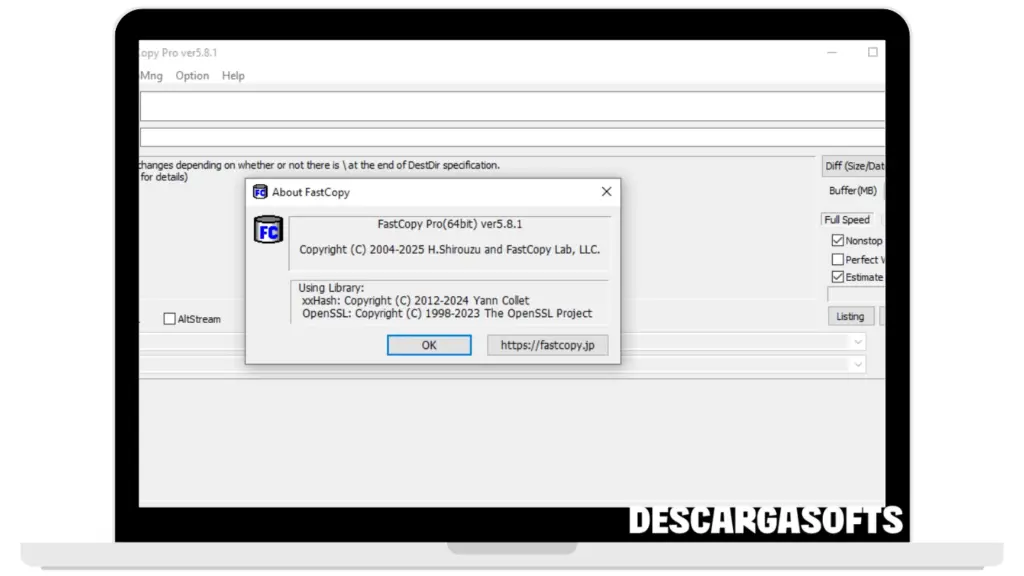 Captura de pantalla de FastCopy Pro 1