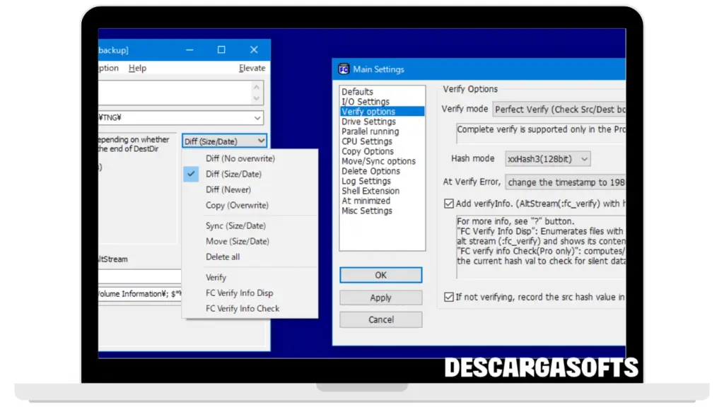 Captura de pantalla de FastCopy Pro 2