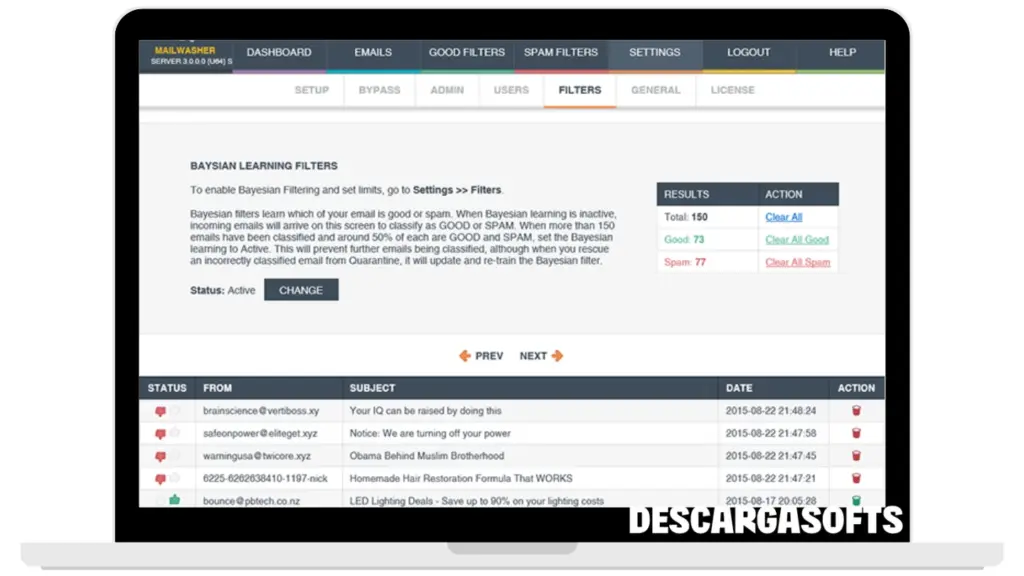 Captura de pantalla de Firetrust MailWasher Pro 2
