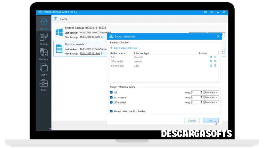 Captura de pantalla de Hasleo Backup Suite 2 Captura de pantalla de Hasleo Backup Suite 2