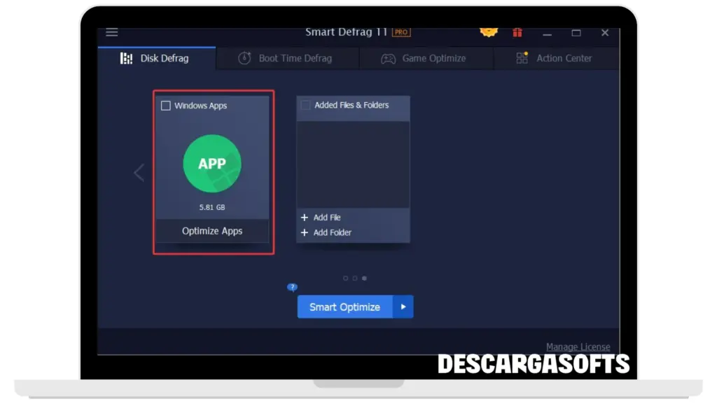 Captura de pantalla de IObit Smart Defrag Pro 1 Captura de pantalla de IObit Smart Defrag Pro 1