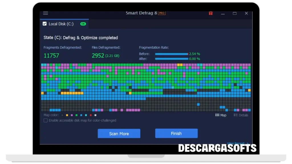 Captura de pantalla de IObit Smart Defrag Pro 2 Captura de pantalla de IObit Smart Defrag Pro 2