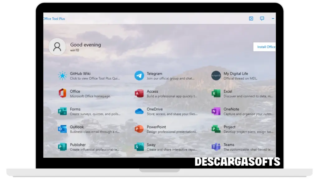 Captura de pantalla de Office Tool Plus 1 Captura de pantalla de Office Tool Plus 1