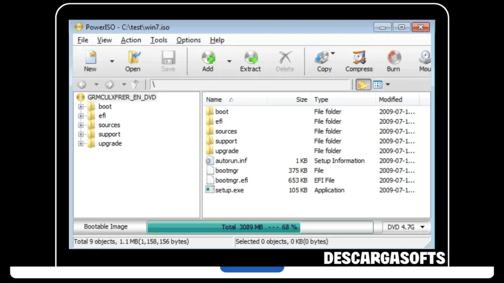 Captura de pantalla de PowerISO 2 Captura de pantalla de PowerISO 2