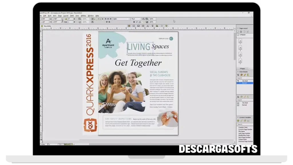 Captura de pantalla de QuarkXPress 2 Captura de pantalla de QuarkXPress 2
