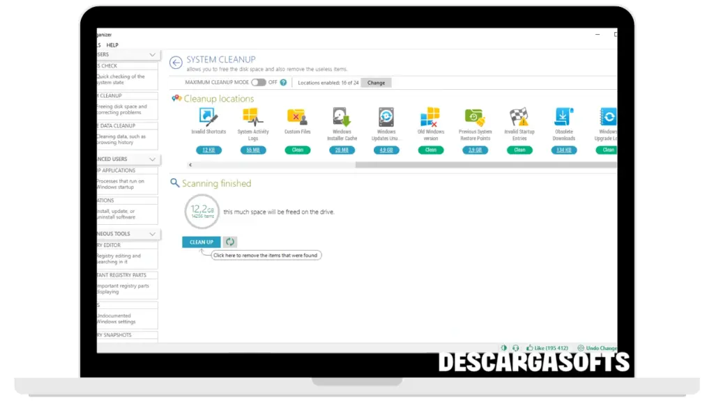 Captura de pantalla de Reg Organizer 2