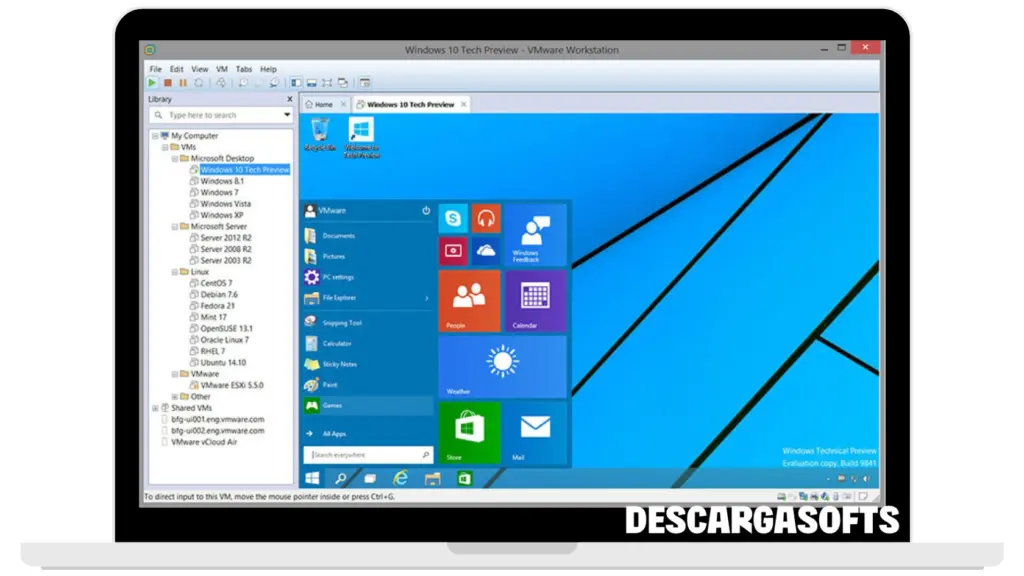 Captura de pantalla de VMware Workstation Pro 2