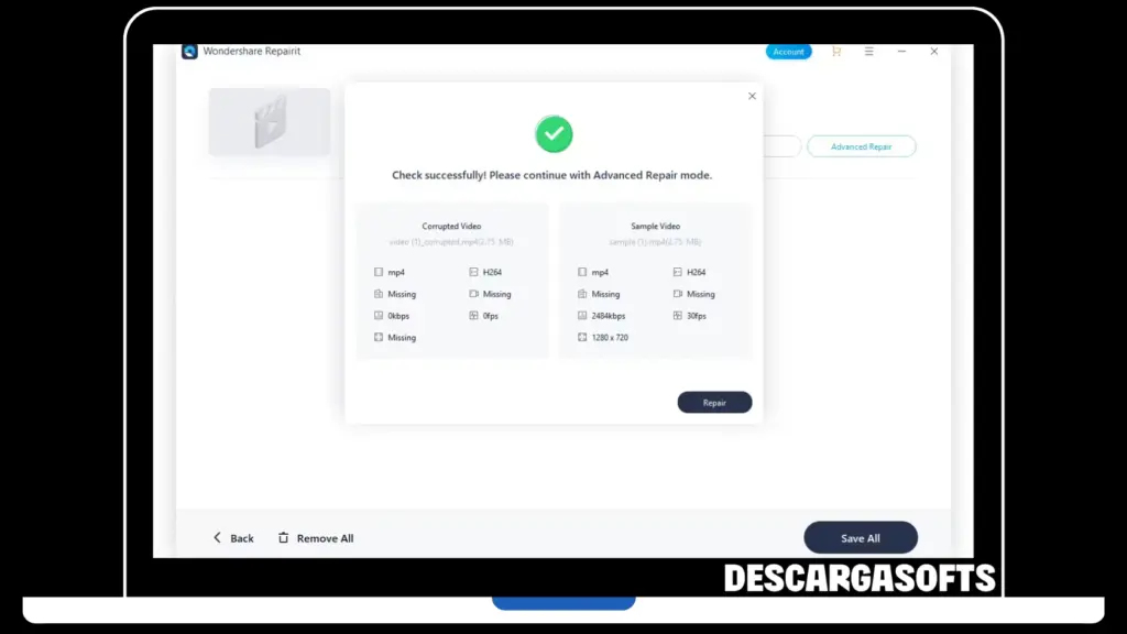 Captura de pantalla de Wondershare Repairit 1 Captura de pantalla de Wondershare Repairit 1