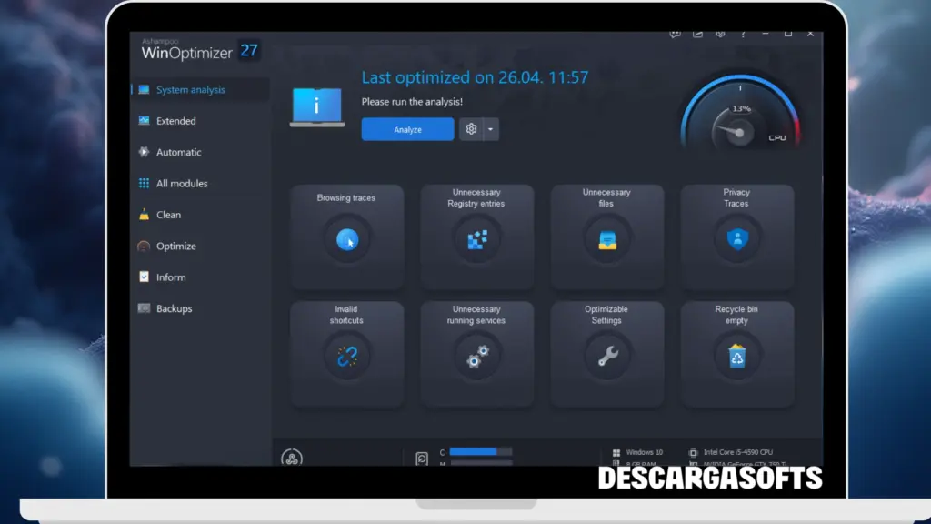 Captura de pantalla de Ashampoo WinOptimizer 1