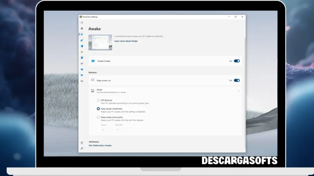Captura de pantalla de Microsoft PowerToys 2