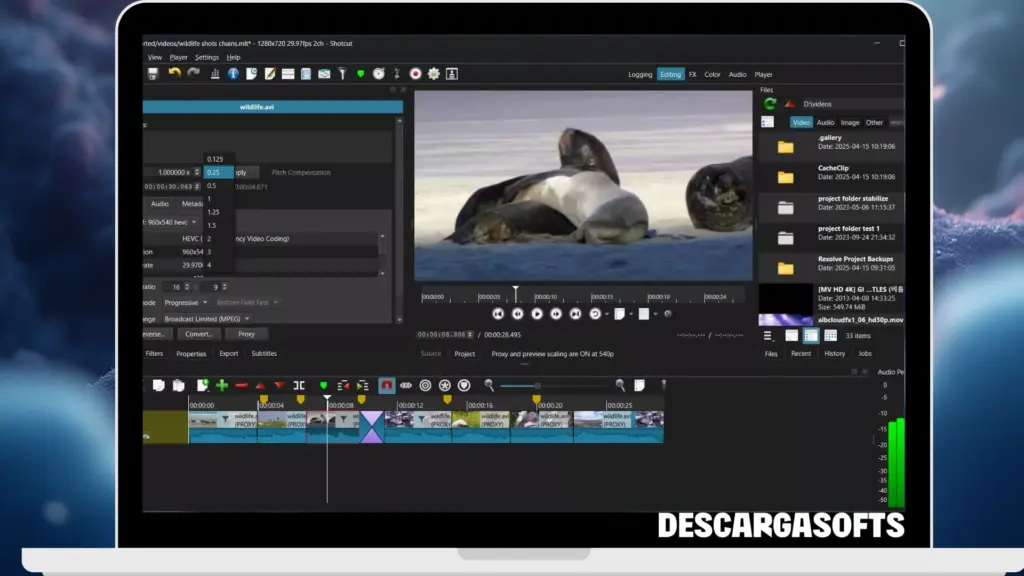 Captura de pantalla de ShotCut 1 Captura de pantalla de ShotCut 1